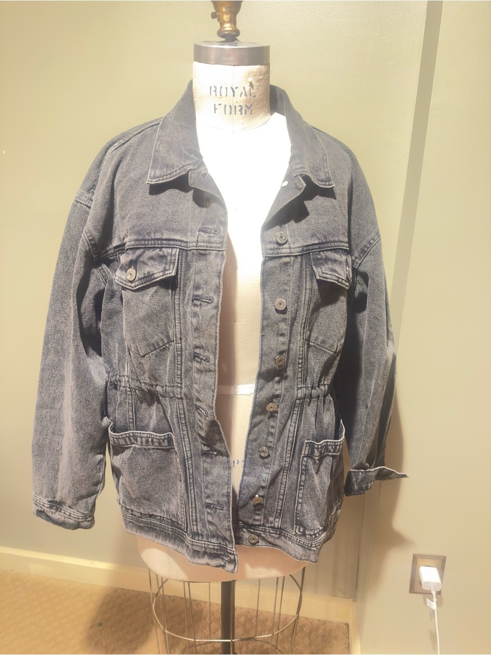 Gap Washed Black Denim Jacket - Casual Utility Style “Oversized”